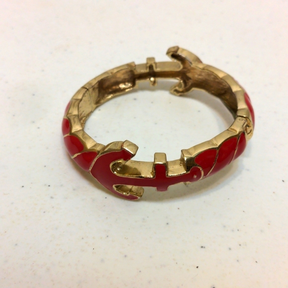 Vintage red nautical hinge bracelet - Picture 1 of 4